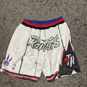 Vintage Just Don 1998-1999 Toronto Raptors Basketball NBA Shorts Small White